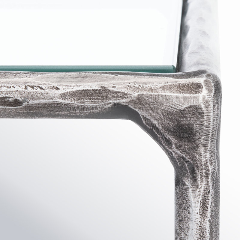 Evelynn 48'' Console Table, Silver, Clear