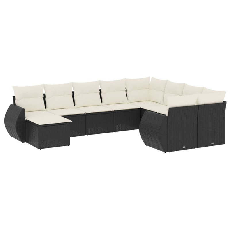 Vidaxl Garden Sofa Set Black, Cream White