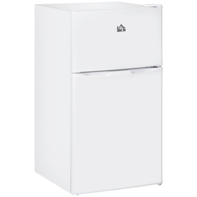 HomCom 3.2 Cubic Feet Portable Freestanding Mini Fridge with Freezer, White