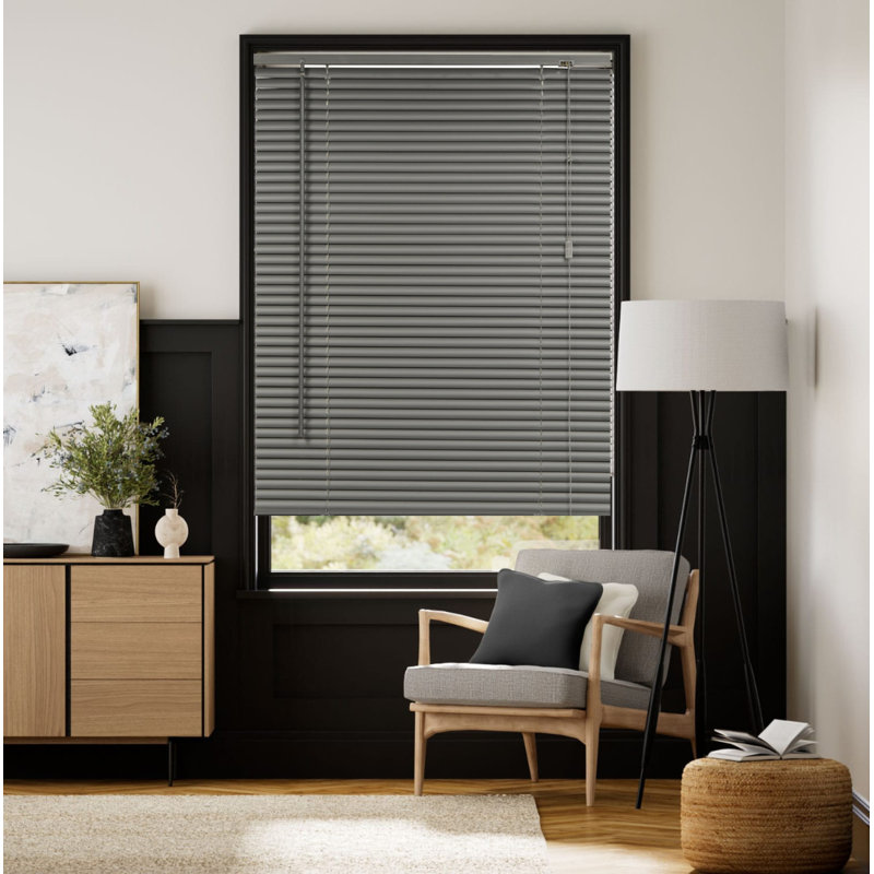 Embossed PVC Venetian Blind, Grey, 150 cm L x 45 cm W