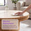 Table basse ronde de 35,43 pouces avec base en MDF fritté pour salon-287244569