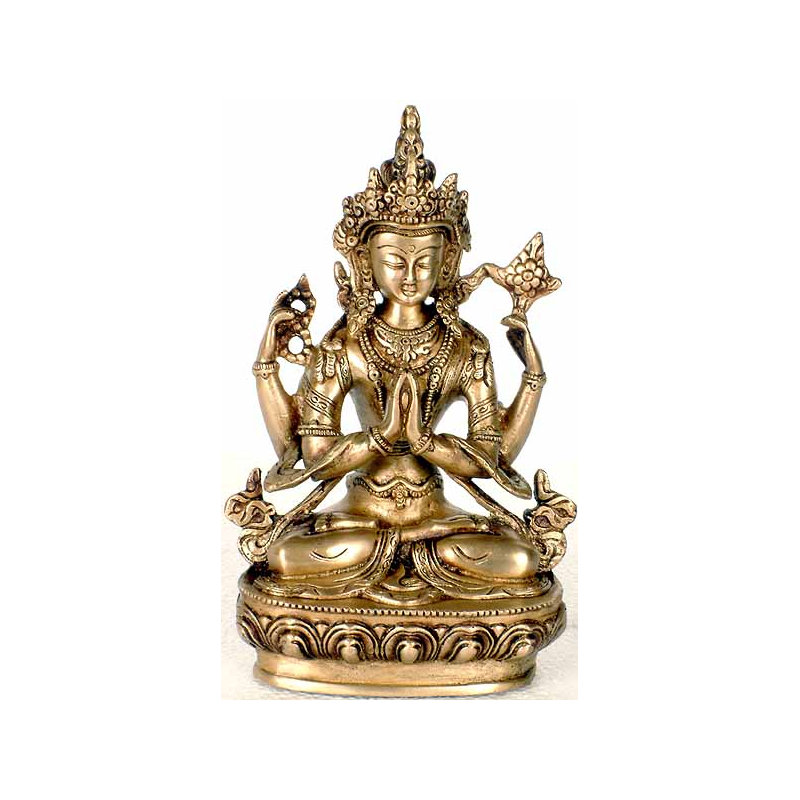 Divinité bouddhiste tibétaine Chenrezig (Shadakshari Avalokiteshvara)