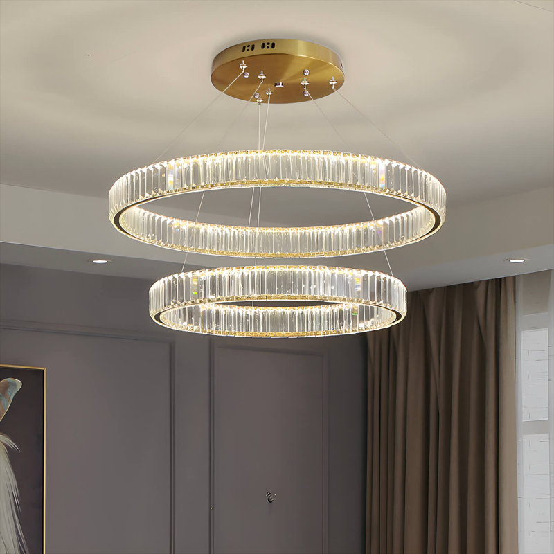 Luminaire suspendu en cristal 3 lumières à DEL