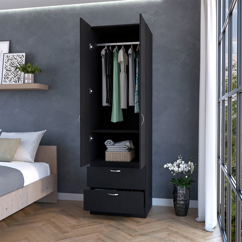 Garde-robe 2 tiroirs 2 portes