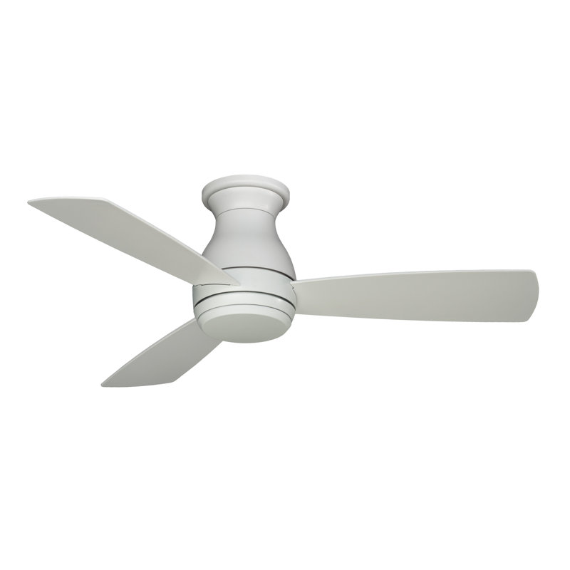 Matte White 44" Composite Ceiling Fan with LED Light and Remote