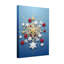 Motif de flocons de neige de Noël étoile dorée rouge et blanc-1289861357