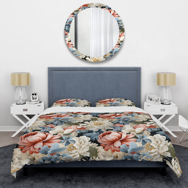 Motif floral French Romance - ensemble de housse de couette floral - microfibre de polyester