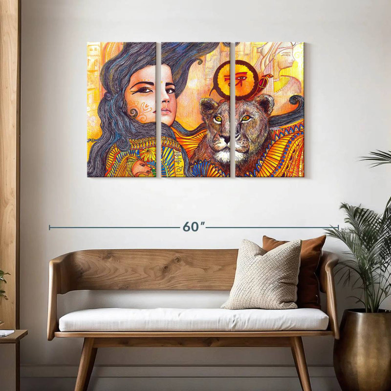 Déesse Leisha Sekhmet, H 28 po x l 45 po