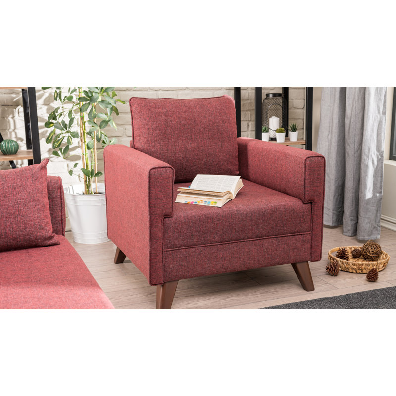 Fauteuil en polyester l 33,46 po Rossum, Polyester rouge