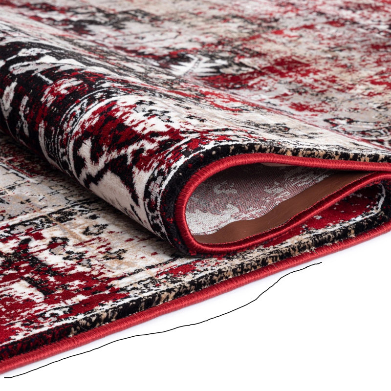 Area Rug, Red, Rectangle 120 x 170 cm