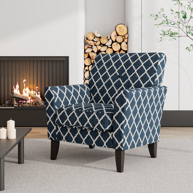 Chaise avec accoudoirs rembourrée Alex, Bleu rayonne / viscose