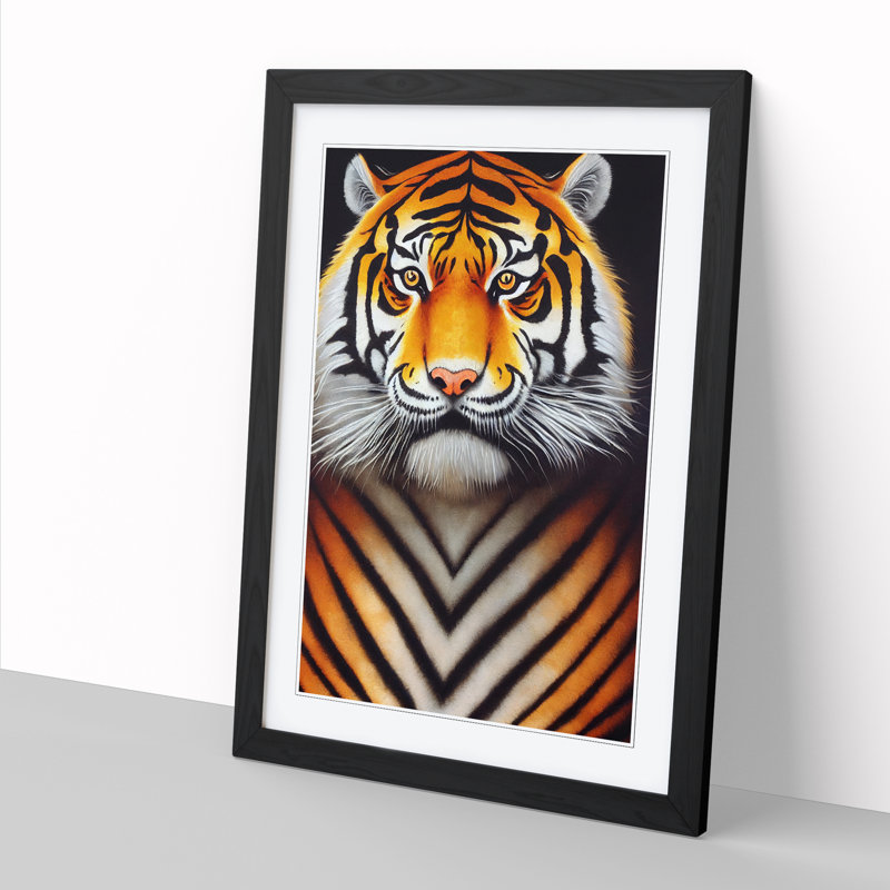Tiger Portrait Vol.4 - Single Picture Frame Rectangle Print, 34cm H x 25cm W x 2cm D, Black