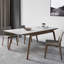 Luxurious ash wood sintered stone table chairs set-105343678