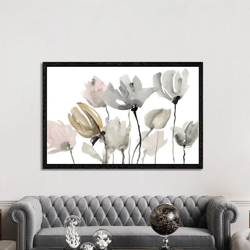 Follow Your Dreams Floral by Lanie Loreth - Painting on Canvas, 101.6cm H x 152.4cm W x 3.81cm D, Black Floater Framed