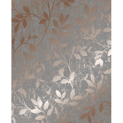 Milan Floral Vinyl Metallic Wallpaper Roll