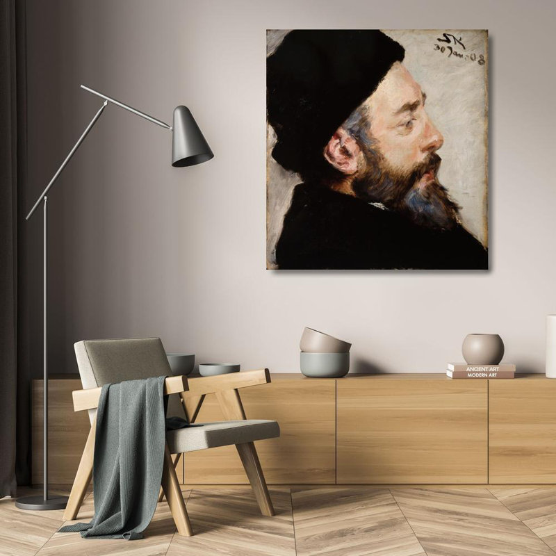"Henrik Pontoppidan" par Peder Séverin Kroyer - Art mural sur toile tendue avec châssis, H 24 po x l 17 po