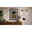Three Forms in Black and Gold Abstract - Framed Print-1273238627-1273238628