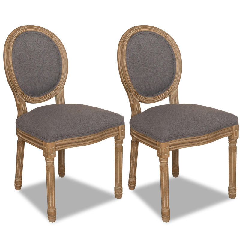 Chaise d'appoint rembourrée King Louis, Gris anthracite
