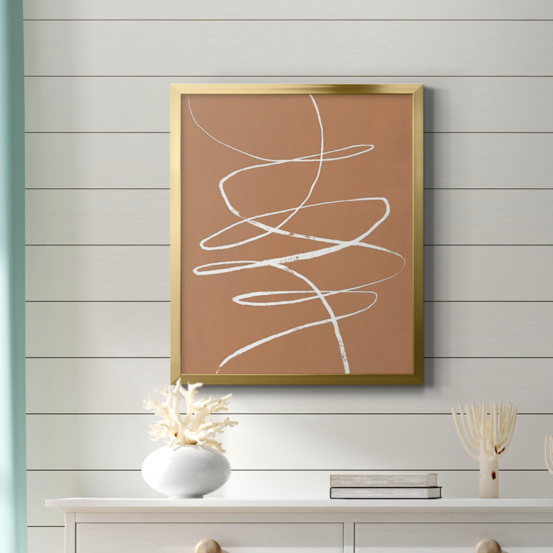 Toile encadrée de qualité supérieure Terracotta Drift II - prête à être accrochée, Or, H 24 po x l 20 po