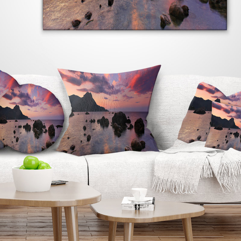 Coussin décoratif de plage de mer couleur rocky, 16 po x 1 po, Coussin décoratif