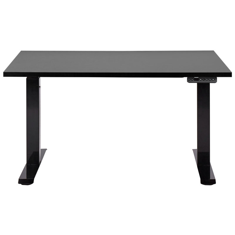Luff Adjustable Metal Base Standing Desk, 128cm H x 120cm W x 72cm D, Black, Black