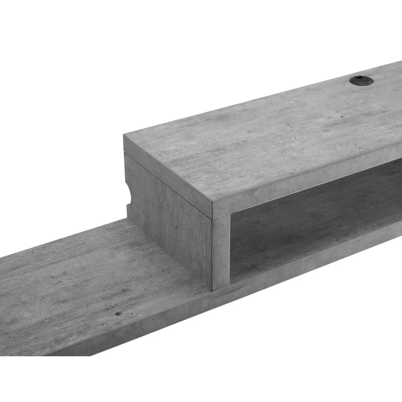 Meuble télé flottant pour téléviseur de 65 po ou moins Sroda, Gris Pierre