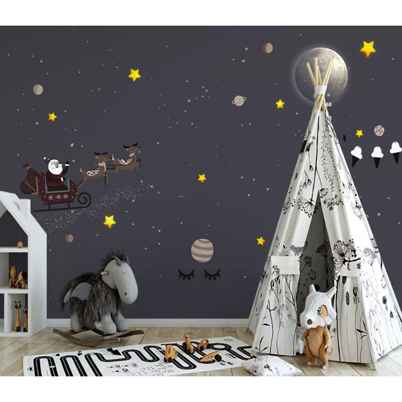 Papier peint amovible Père Noël, L 48,96 po x l 75 po