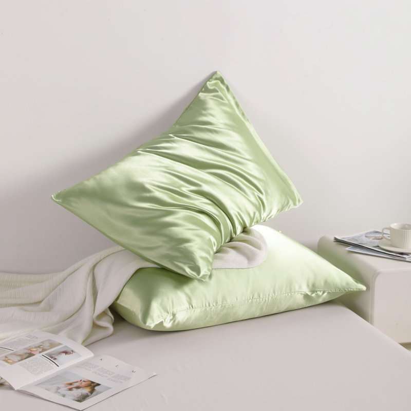 Taies d'oreiller en satin avec fermeture à enveloppe, Taie d'oreiller pour taille de lit très grand cal, Sage Green