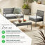 Kellsey Outdoor 4 Seat PE Rattan Sofa Chairs and Coffee Table Set - Garden & Patios (Cover Included)-1701269074