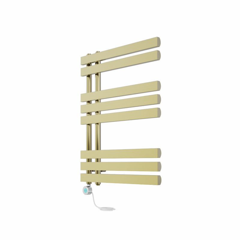 Cardia Designer Towel Rail Heated Towel Rails, Brushed Brass, 80cm H x 60cm W x 7.35cm D