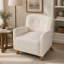 Fauteuil d'appoint moderne capitonné avec pieds en bois d'hévéa-1064188580