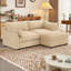 Canapé modulaire en L avec repose-pieds - canapé en chenille 2 places avec tiroirs de rangement cachés et repose-pieds mobile, conception moderne peu encombrante pour les petits espaces-366690316