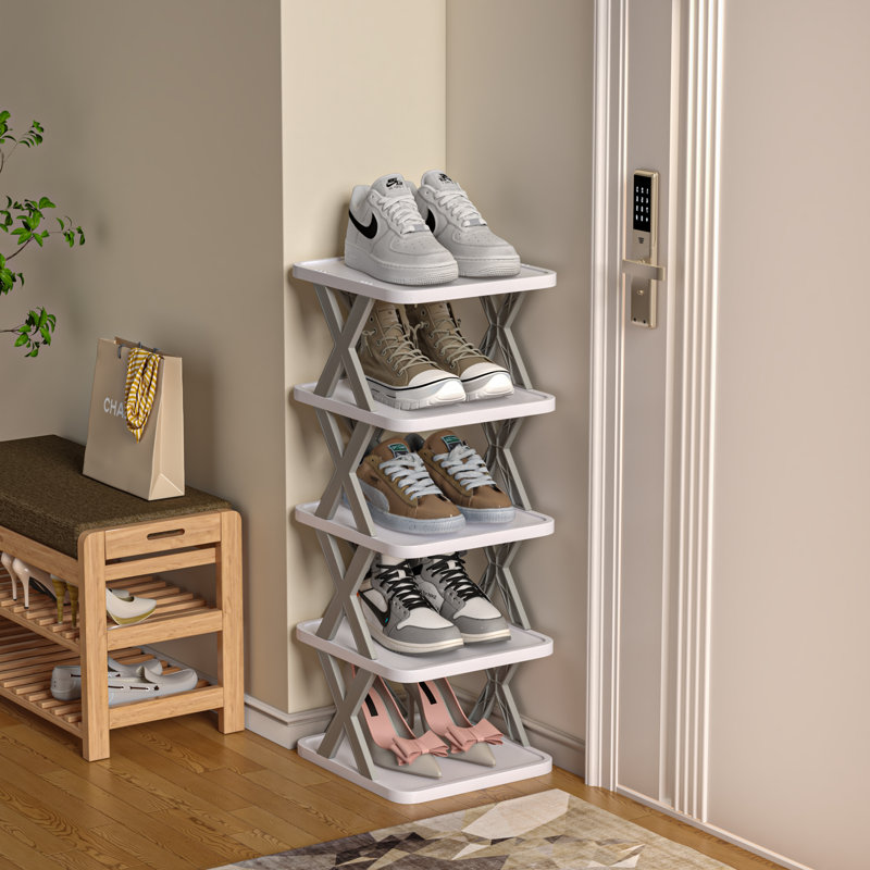  5-Tier Small Shoe Rack Foldable X-Shaped Design Storage Rack Saves Space Shoe Storage Rack Suitable For Home, Dormitory, Office