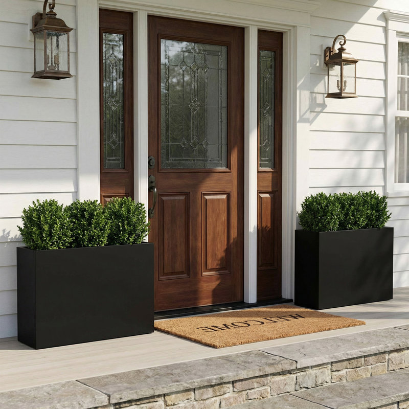 Jardinières rectangulaires en métal pour plantes d'extérieur, H 24 po x l 36 po x P 10 po