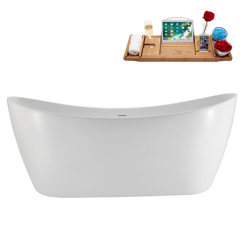 Baignoire autoportante 67 "avec drain interne Streamline, Bronze huilé mat