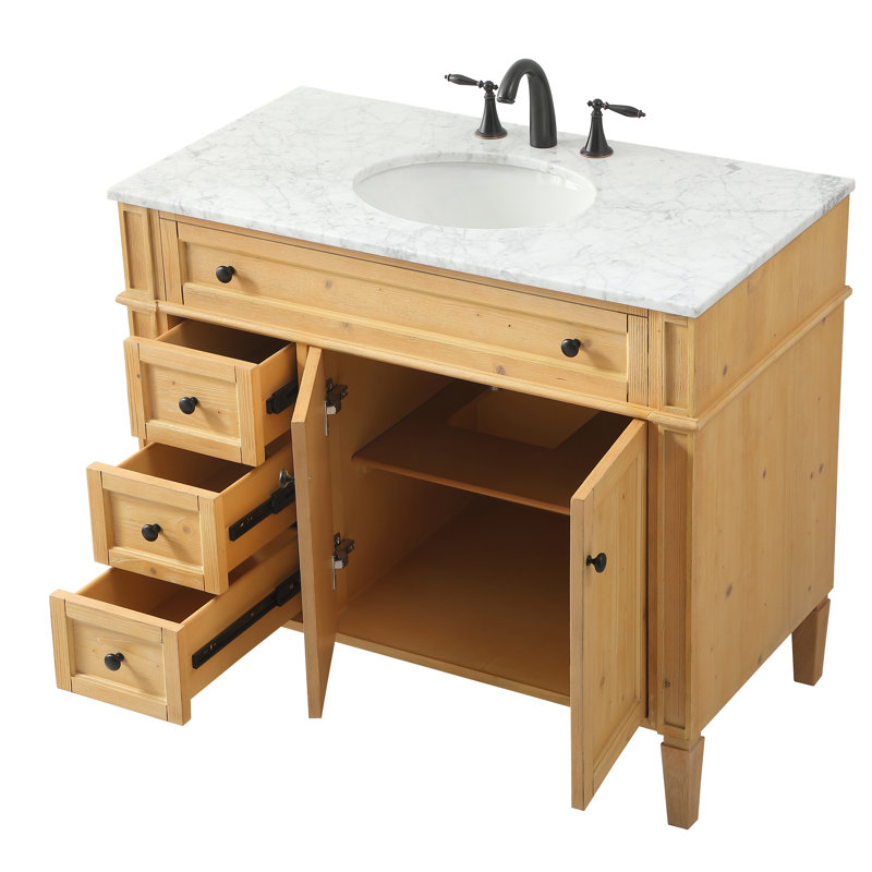 Meuble-lavabo simple 40 po Rivers, Naturel