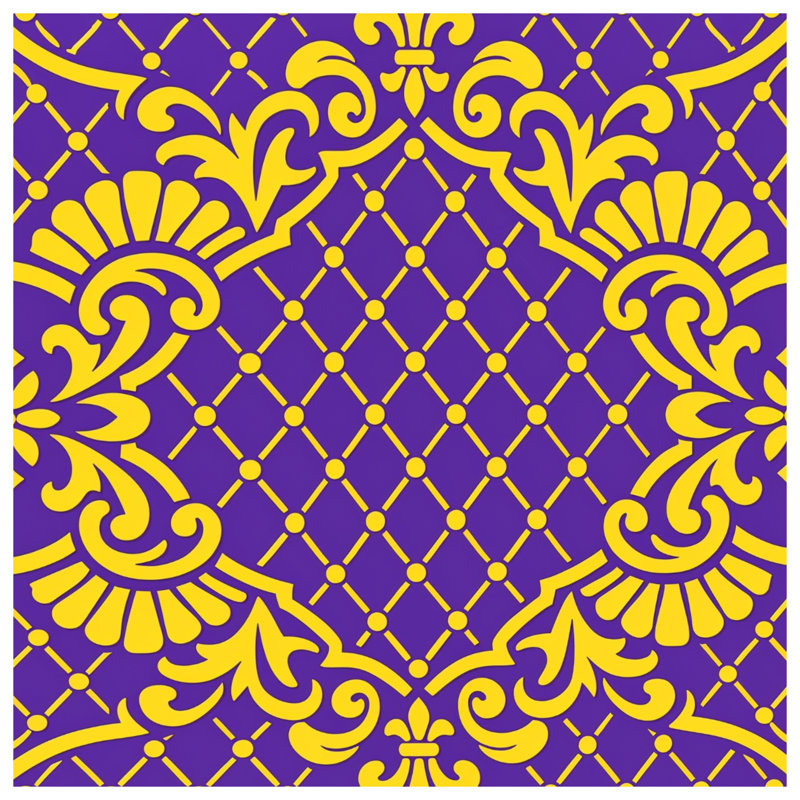 Couvertures baroques violettes, L 50 po x H 60 po
