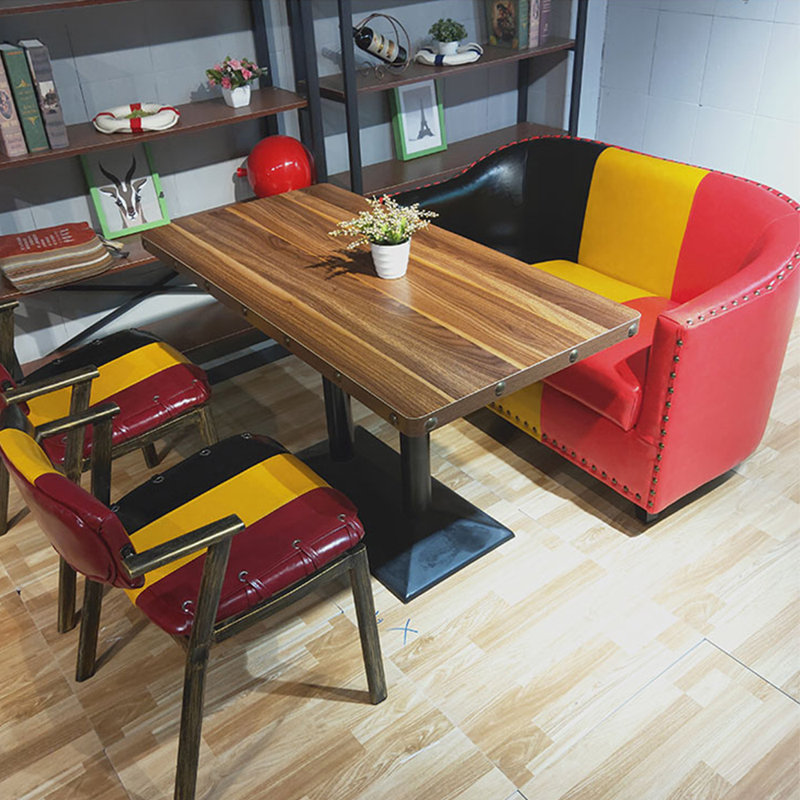 Banc rembourré en similicuir Burger Place