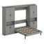 Lit escamotable avec armoires de rangement coulissantes doubles-1781404644