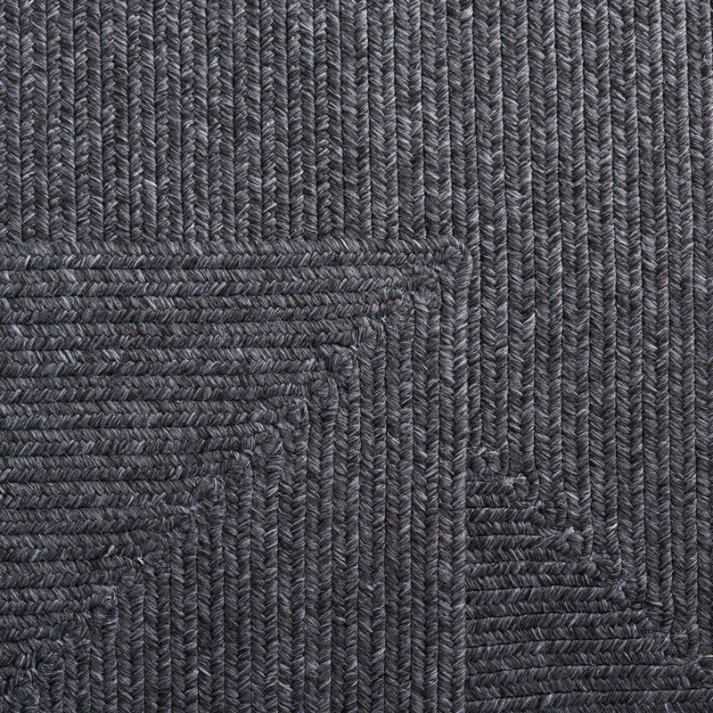 Tapis bleu foncé / ivoire tissé à la main Trombetta, Black, Rectangle 10 pi x 14 pi