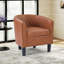 Fauteuil d'appoint classique en similicuir l 25,2 po avec garniture cloutée
