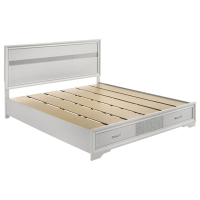 SantaAna 51-inch Wood California King Storage Panel Bed White