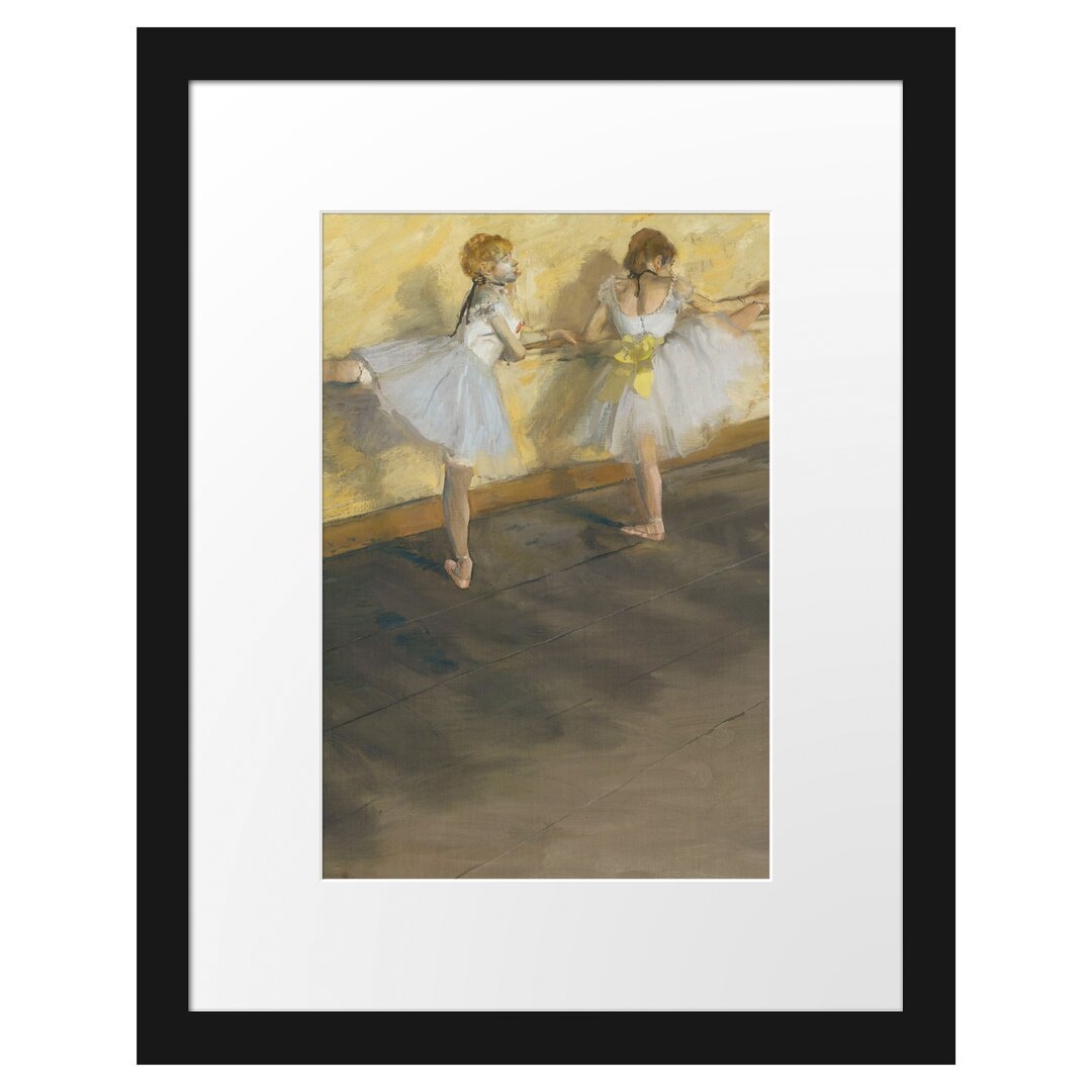 Gerahmter Kunstdruck Dancers Practice on the Pole von Edgar Degas