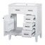 Meuble-lavabo de salle de bain 30 po - Armoire blanche moderne avec tiroirs de rangement en céramique et tablette-1066265372