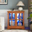 Vitrine lumineuse à DEL, vitrine antique avec tablettes réglables, vitrine de qualité rétro avec portes en treillis, bibliothèque élégante et armoire de rangement pour la décoration intérieure et l'organisation
