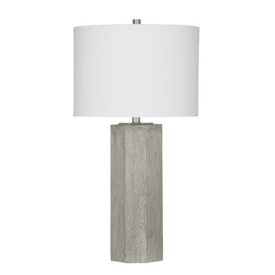 Lampe de table Luna avec base en ciment gris et abat-jour tambour industriel chic