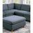 Modern Living Room 6Pc Sectional With Steel Grey Fabric & Contemporary Fabric, Wood Legs Cushion Back