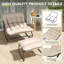 Chaise berçante surdimensionnée avec repose-pieds - Chaise berçante d'extérieur résistante aux intempéries, dossier ergonomique courbé, structure renforcée stable pour le porche, la terrasse ou le jardin-1410280291