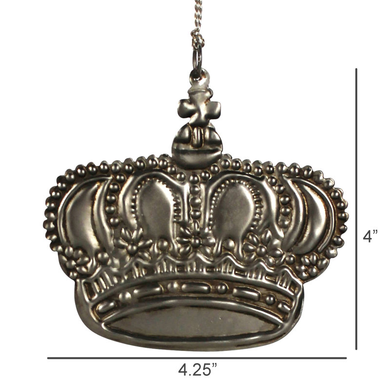 Ornement couronne, argent antique