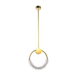 Luminaire suspendu 1 lumière DEL à intensité variable avec perles en cristal transparent